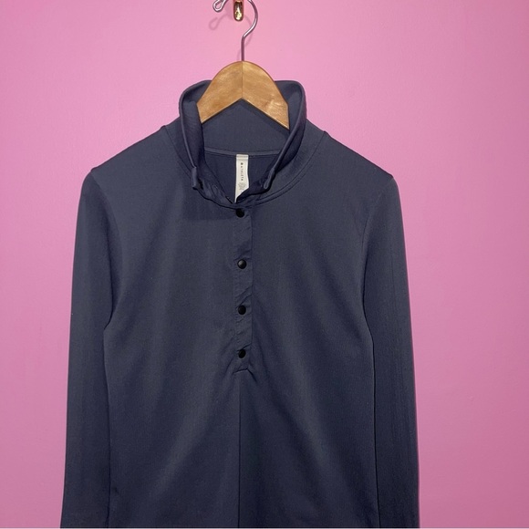 Athleta Long Sleeve Women's Size Large Grey-Blue Flurry‎ Seamless Henley - Picture 3 of 10